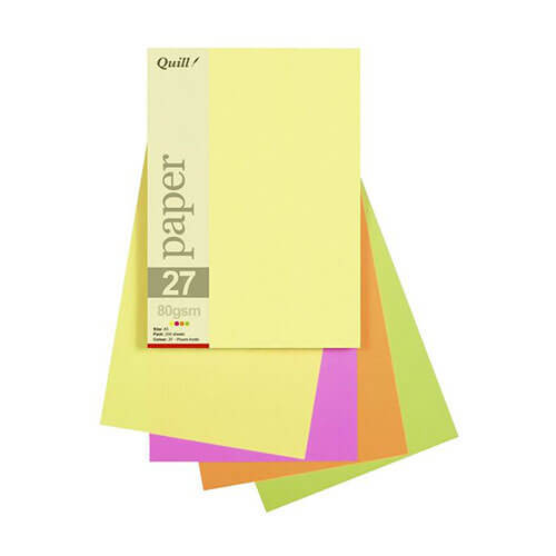 Quill Paper 80gsm A5 Assorted (25pk) - Flouro - $38.03
