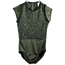 Weissman Dance Costume LC Sequins Forest Green Leotard Halter Bodysuit A... - €30,09 EUR