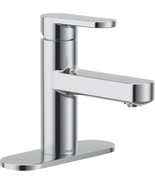 Moen Laris Chrome One-Handle Single Hole Modern Bathroom Sink Faucet Wit... - $86.96