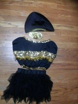 Girls Pirate Costume Halloween Fancy Dress sz8.ruffle skirt,top,hat,mask... - £10.08 GBP