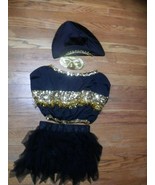 Girls Pirate Costume Halloween Fancy Dress sz8.ruffle skirt,top,hat,mask... - £10.11 GBP