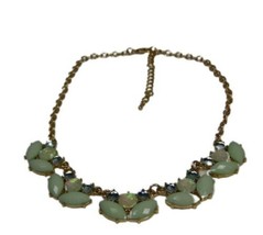 16” Mint Green Light Blue And Pearlescent Beaded Bib Costume Necklace - £8.01 GBP