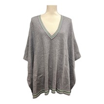 House Of Harlow Poncho Womens OS Gray Varsity Poncho Cape Pullover Football - $25.86