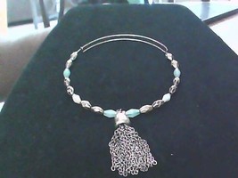 Metal Tassel Bracelet Turquoise Color Beaded - $244.84 MXN