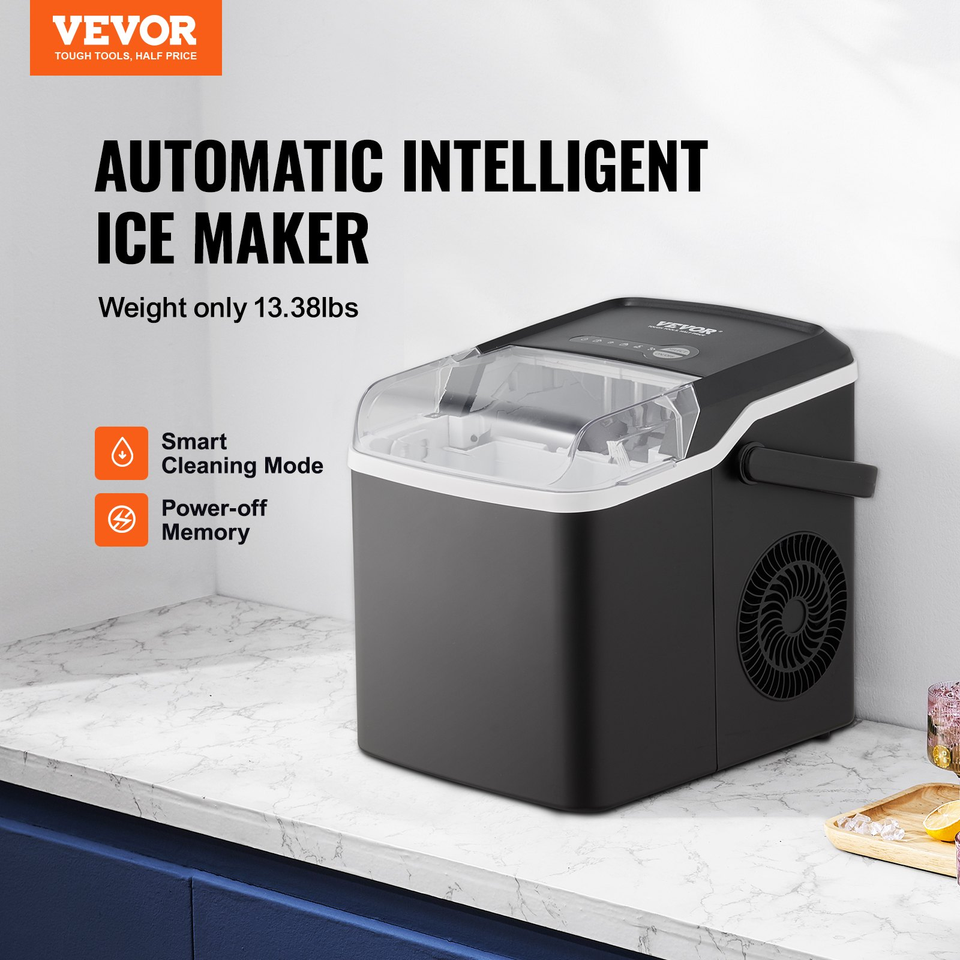 VEVOR Countertop Ice Maker, 9 Cubes Ready in 7 Mins, 26lbs in 24Hrs, Sel... - $120.95