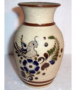TONALA MEXICAN ORNATE BIRD ART POTTERY VASE - $56.00
