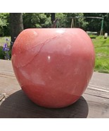 Pink Marble Apple Alabaster Stone Paperweight Teacher Gift 3.5&quot; Tall Bro... - $274.92 MXN