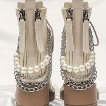 2pcs Decorative Elegant Chic Pearl &amp; Chain Shoe Boot Anklet Chain Set  - $372.79 MXN