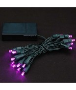 Battery Operated 20 LED Lights Pink on Green Wire - $262.08 MXN