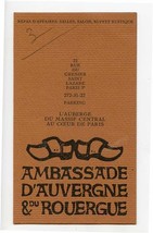 Ambassade D&#39;Auvergne &amp; du Rouergue Paris France L&#39;addition - £14.24 GBP