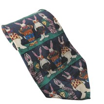 955 Originals Easter Bunny Rabbits Dressed Up Novelty Polyester Necktie - £13.46 GBP
