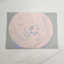 Painted Breast Pressed to flat Canvas Boob Art Painting 5x7 Silver Purpl... - $17.82
