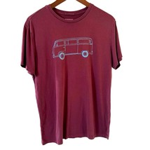 Marine Layer Graphic Crewneck T Shirt S Unisex Maroon Van Made By Adults 13272 - £15.33 GBP