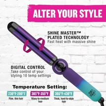 Open Box - Bed Head Rough Volume Digital Hair Curling Wand Fast Heat Up,... - $17.99