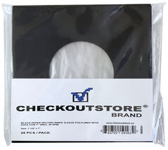 CheckOutStore Black Paper Record Sleeves Polylined With Hole for 7&quot; Viny... - $17.64+