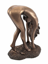 Bronzed Finish Nude Woman Bent Over Pose Statue  Art - £55.38 GBP