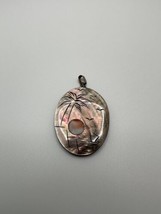 Vintage Island Life Shell Mother of Pearl Necklace Pendant 4.7cm - $19.80