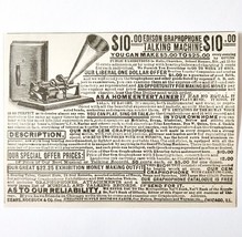 Sears Roebuck Edison Graphophone 1897 Advertisement Victorian Records AD... - $9.00