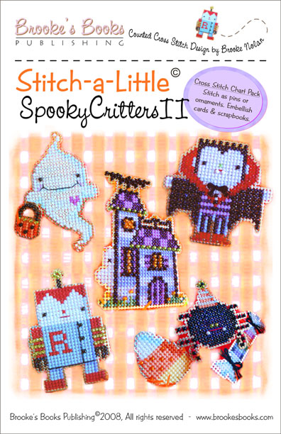 Stitch A Little:Spooky Critters II artpack halloween cross stitch Brooke's Books - $11.70