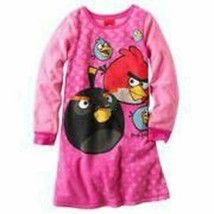 Girls Nightgown Winter Angry Birds Pink Fleece Long Sleeve Pajamas-size ... - $16.83