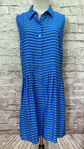 Covington Womens Blue Striped Button Front Sleeveless Shirt Dress Size 1... - £28.77 GBP