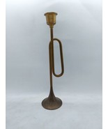 Vintage brass horn shape candle holder 9”H - $20.35 CAD
