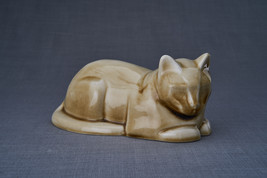 Cat Cremation Urn for Ashes - Dark Sand | Ceramic | Handmade - £204.52 GBP+
