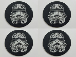 Stormtrooper skull - Set of 4 Metal Stickers for Wheel Center Caps Logo ... - $24.90+