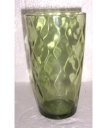 VINTAGE (1) Extra Large Anchor Hocking Green Color Pressed Glass Tumbler - $21.99