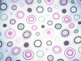  White with Pink Green and Brown Circles Cotton Sewing Fabric - £11.96 GBP