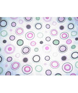  White with Pink Green and Brown Circles Cotton Sewing Fabric - £11.95 GBP