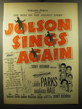 1949 Jolson Sings Again Movie Ad - Columbia Pictures presents - $18.49