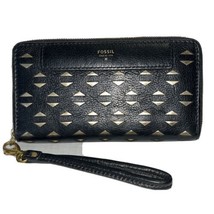 Fossil Wallet Black Leather Zip Around - £38.14 GBP