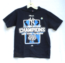 Majestic NY Yankees 2009 World Series Champions T-Shirt Youth Boy MEDIUM... - $18.99