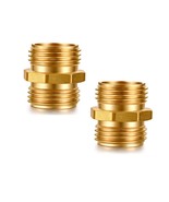 2 pcs Garden Hose Fittings Brass Male to Male Connector 3/4" GHT - $9.39