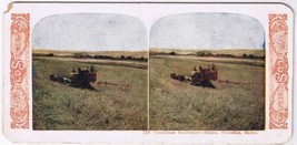 Stereo View Card Stereograph Farm Combined Harvester Reaps Threshes Sacks - $4.94