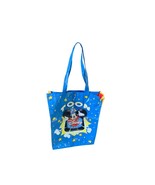 Disney Channel Vinyl Tote Bag 13x15x4 Mickey Mouse Handbag Vintage Blue - $16.82