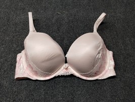 Body by Victoria Secret Bra Women 36D Pink Lace Trim Underwired Push Up - $18.49