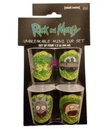 Rick &amp; Morty Unbreakable Mini Collectible Cups 1.5 oz NEW - £9.63 GBP