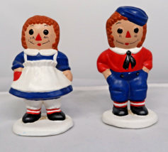 Raggedy Ann and Andy Ceramic Figurines 3.5 In Handpainted Vintage Retro 1970s - £8.69 GBP