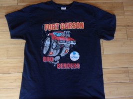 RARE FORT CARSON ROD BENDERS MWR BLACK T-SHIRT SIZE LARGE LD 317 - £46.76 GBP