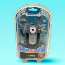 Coby CX-2 Mini AM/FM Stereo Pocket Radio w/Arm Band/Belt Clip Black Vtg 2002 New - £10.90 GBP
