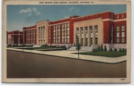 NEW SENIOR HIGH SCHOOL BUILDING~LEBANON,PA~LINEN  POSTCARD - £7.87 GBP