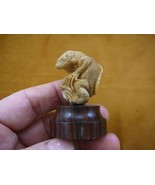 (tb-liz-2) Iguana Lizard Tagua NUT palm figurine Bali detailed carving i... - £38.51 GBP