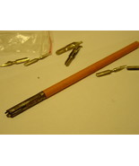 Vintage Soviet Russian USSR Caligraphy PEN NIBS with holder Classic - $22.72