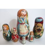 Hand Painted One of a Kind Russian Nesting Doll Alice in wonderlandby Il... - £608.27 GBP