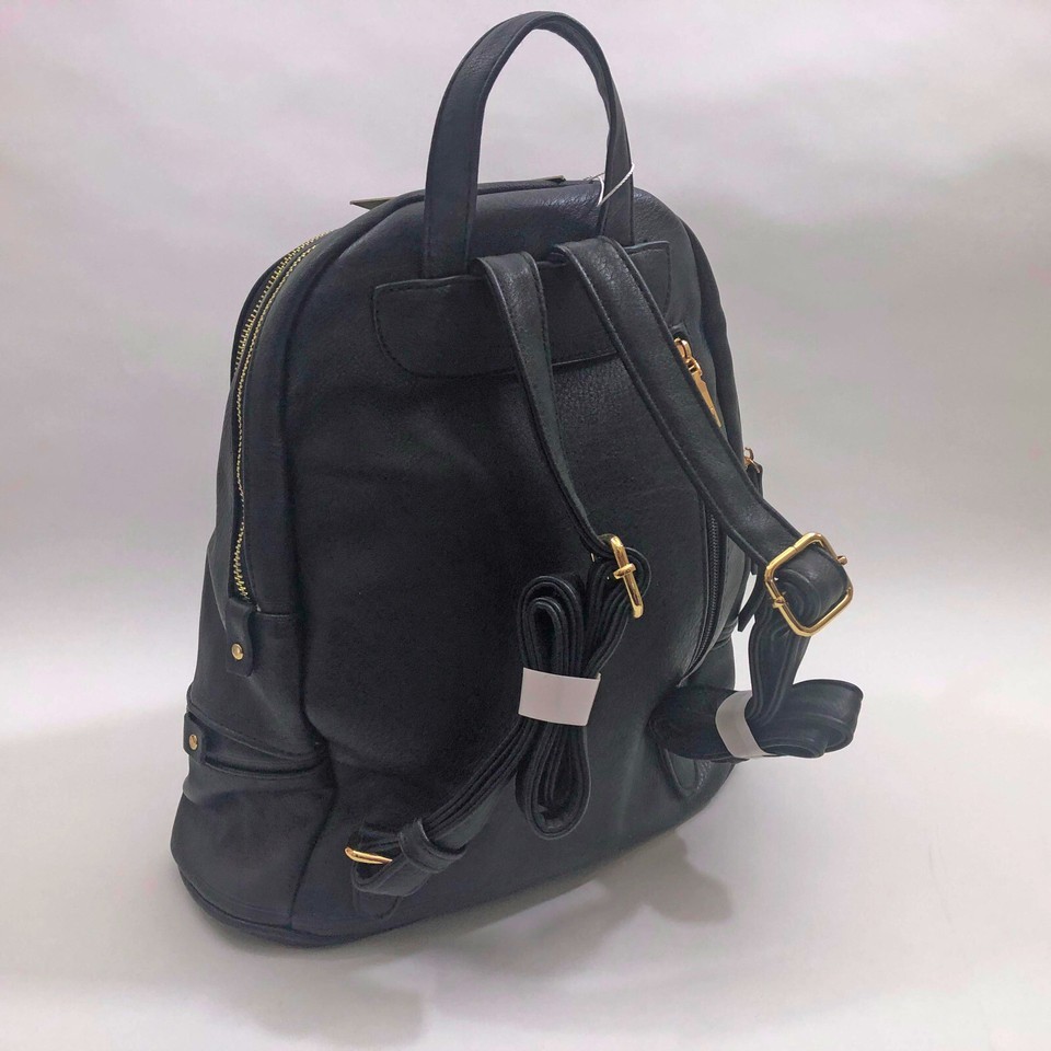 Jen & Co. Black Backpack Handbag Vegan Leather Black 11x13x6 inches Item image 2