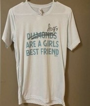 Bella Canvas Dogs Are A Girls Best Friend Tee Blue Small NWT - £14.15 GBP