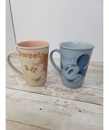 The Disney Store Mugs Mickey and Minnie Sweet Smart Matching Mugs Orange... - €23,27 EUR