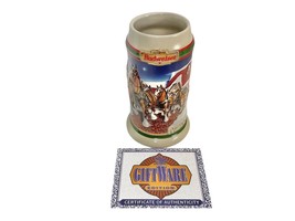 1998 Budweiser Christmas Ceramic Beer Stein-Grant’s Farm Holiday Clydesdales NOS - £12.67 GBP